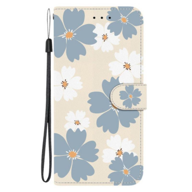 Housse Xiaomi Redmi 15C 4G / 5G / Poco C85 Fleurs Grises et Blanches
