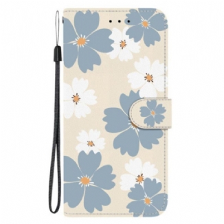 Housse Xiaomi Redmi 15C 4G / 5G / Poco C85 Fleurs Grises et Blanches