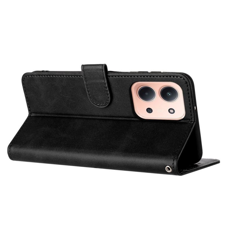 Housse Xiaomi Redmi 15C 5G / 4G / Poco C85 Effet Cuir à Lanière