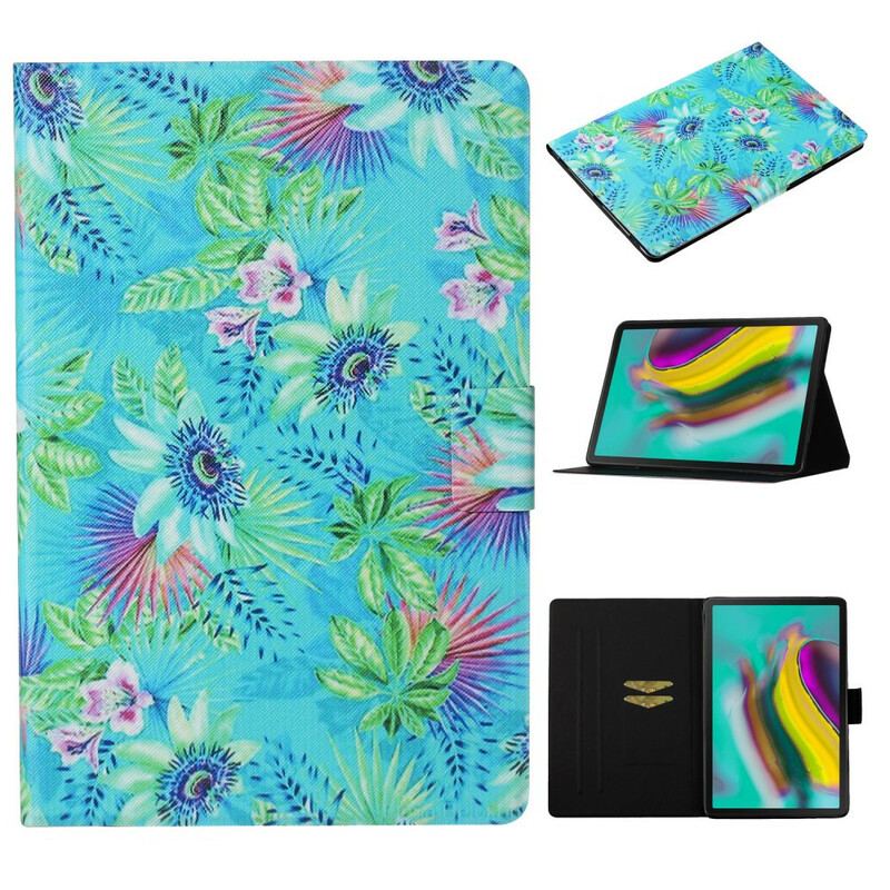 Housse Samsung Galaxy Tab S6 Lite Fleurs et Feuilles