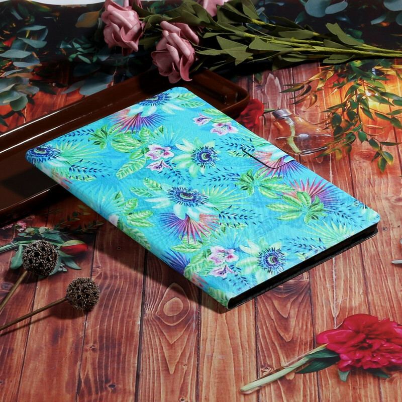Housse Samsung Galaxy Tab S6 Lite Fleurs et Feuilles
