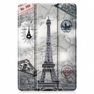 Smart Case Samsung Galaxy Tab S6 Lite Porte-Stylo Tour Eiffel Rétro
