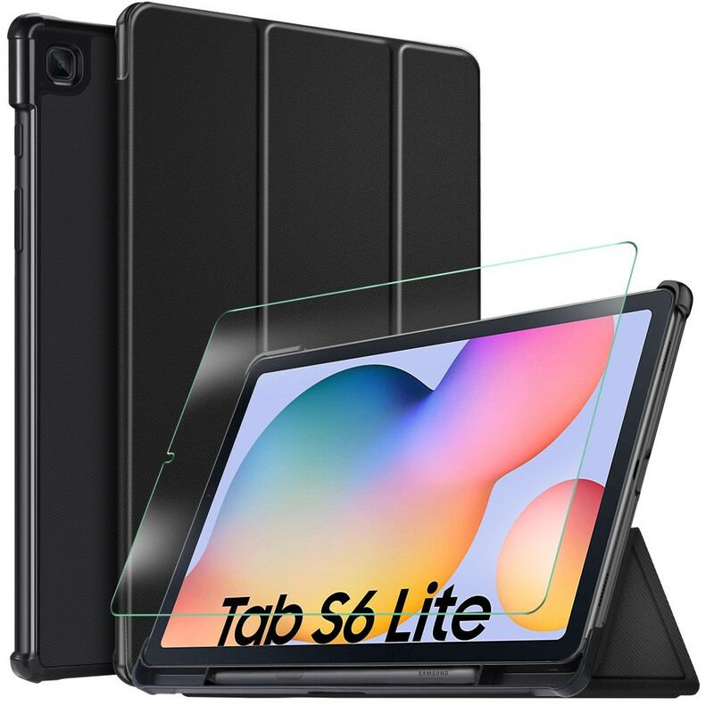 Smart Case Samsung Galaxy Tab S6 Lite Tri Fold Coins Renforcés