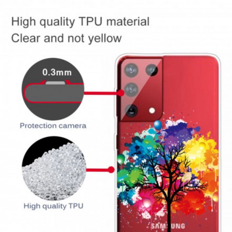 Coque Samsung Galaxy S21 Ultra 5G Arbre Aquarelle