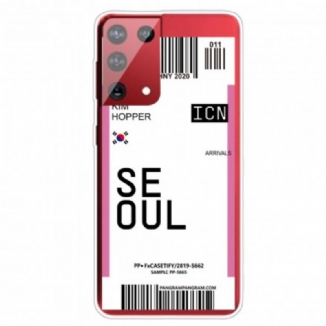 Coque Samsung Galaxy S21 Ultra 5G Boarding Pass to Seoul