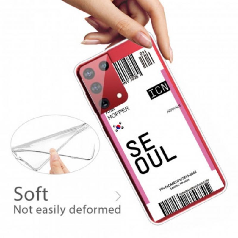 Coque Samsung Galaxy S21 Ultra 5G Boarding Pass to Seoul