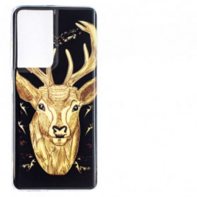Coque Samsung Galaxy S21 Ultra 5G Cerf Majestueux Fluorescente