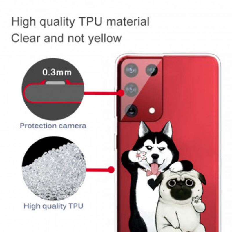 Coque Samsung Galaxy S21 Ultra 5G Drôles de Chiens