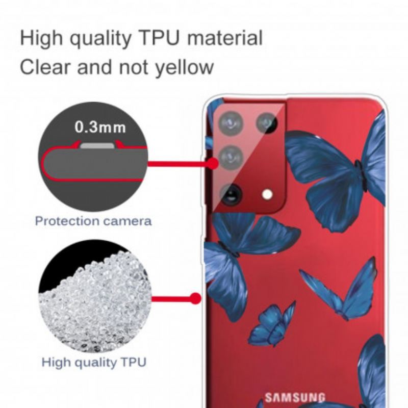 Coque Samsung Galaxy S21 Ultra 5G Papillons Sauvages
