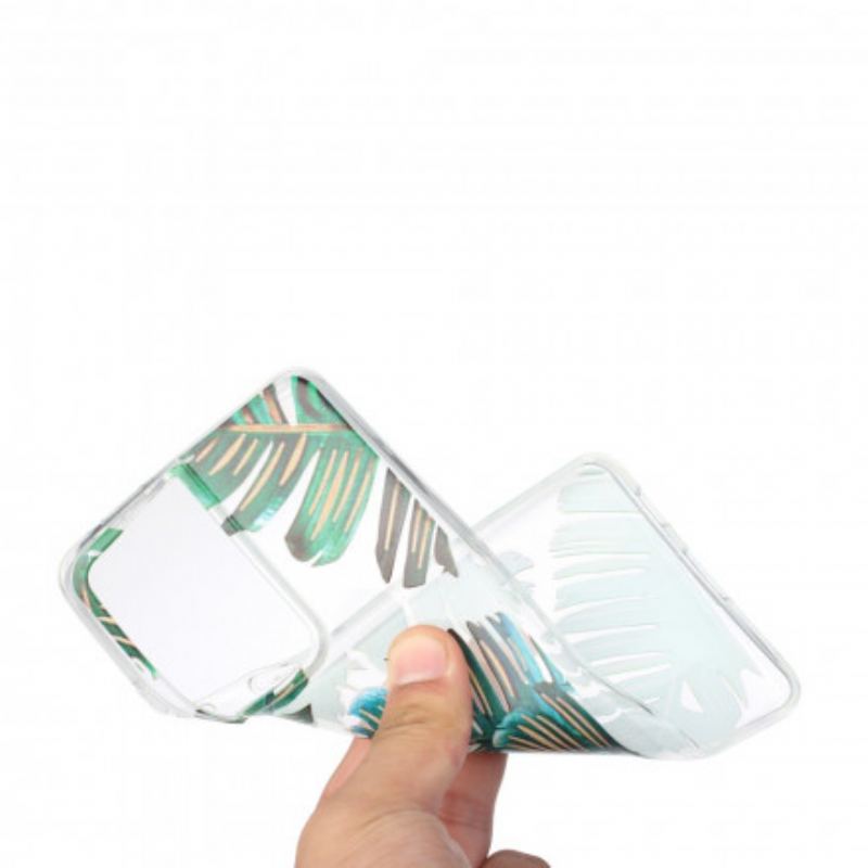 Coque Samsung Galaxy S21 Ultra 5G Transparente Feuilles Vertes
