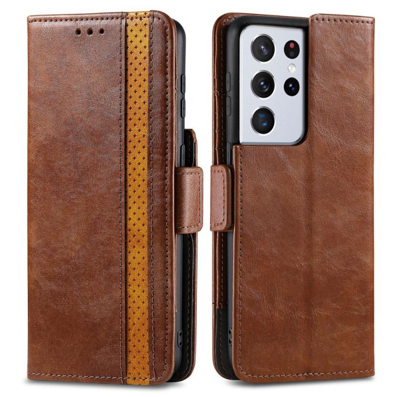 Housse Samsung Galaxy S21 Ultra 5G Bicolore Double Fermoir CaseneO