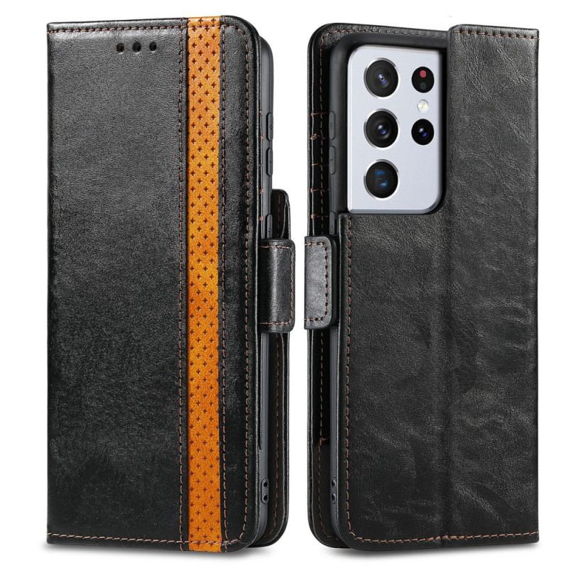 Housse Samsung Galaxy S21 Ultra 5G Bicolore Double Fermoir CaseneO