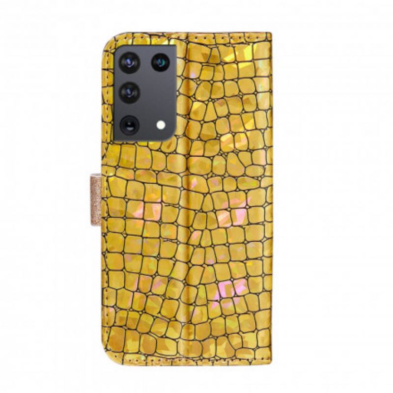 Housse Samsung Galaxy S21 Ultra 5G Croco Diamants