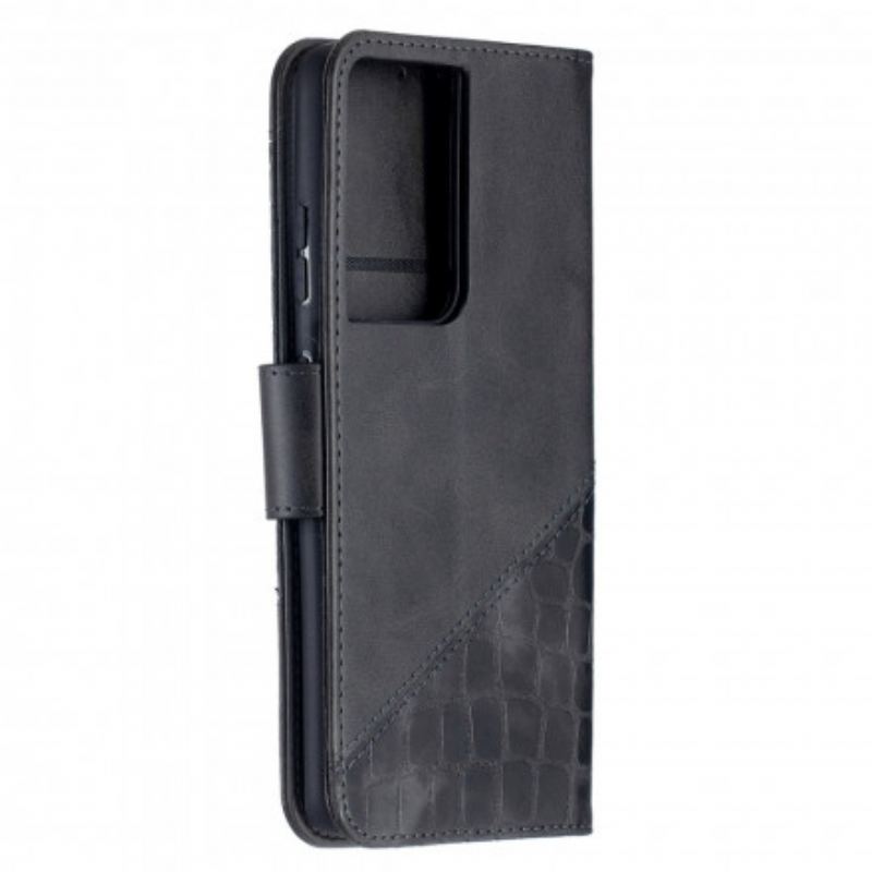 Housse Samsung Galaxy S21 Ultra 5G Effet Peau de Crocodile Classique
