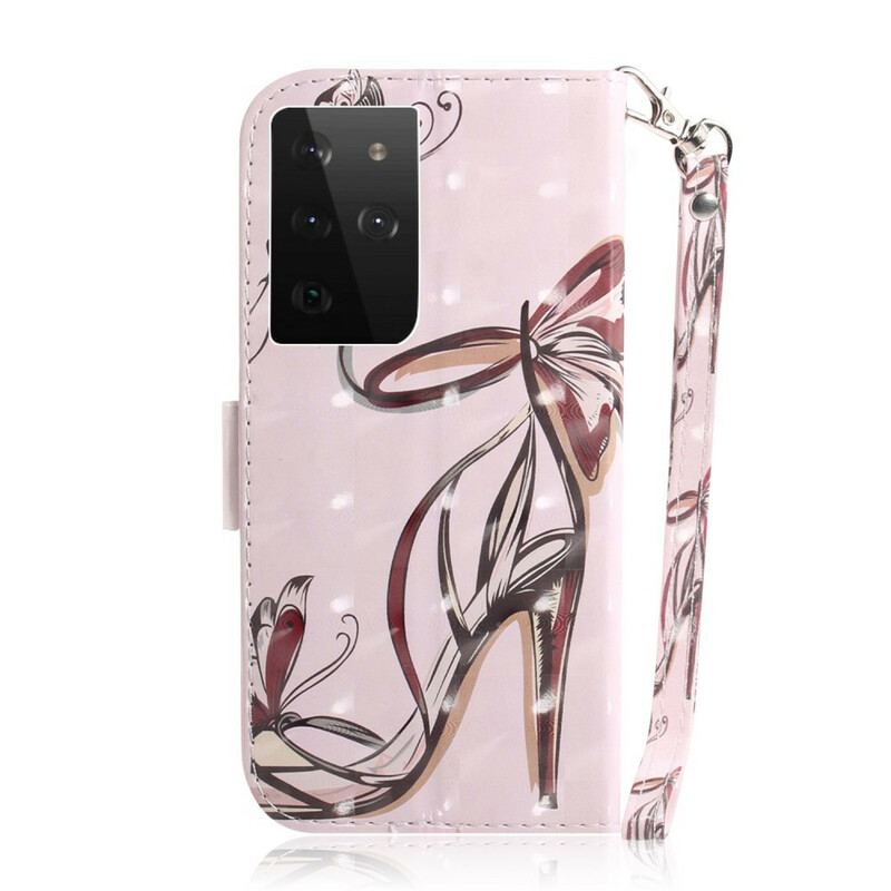 Housse Samsung Galaxy S21 Ultra 5G Escarpin à Lanière
