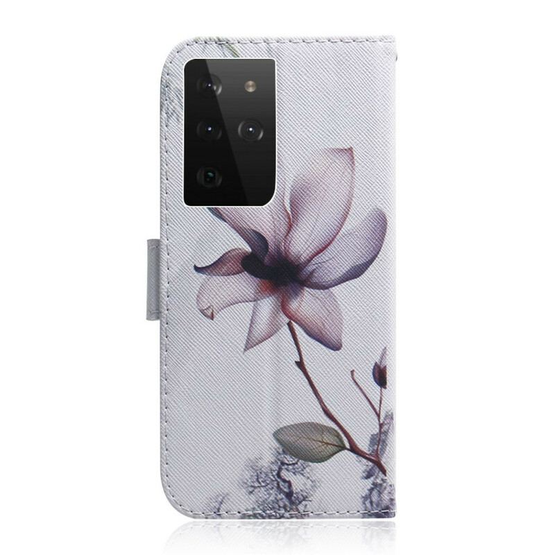 Housse Samsung Galaxy S21 Ultra 5G Fleur Vieux Rose