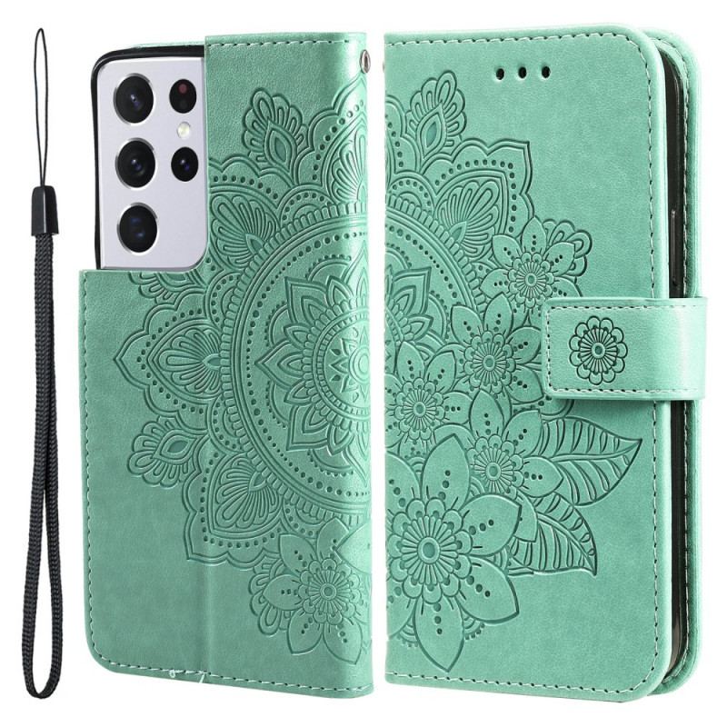 Housse Samsung Galaxy S21 Ultra 5G Mandala de Fleurs