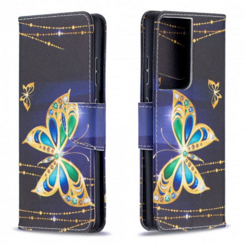 Housse Samsung Galaxy S21 Ultra 5G Papillons Rois