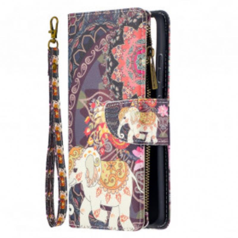 Housse Samsung Galaxy S21 Ultra 5G Poche Zippée Éléphant
