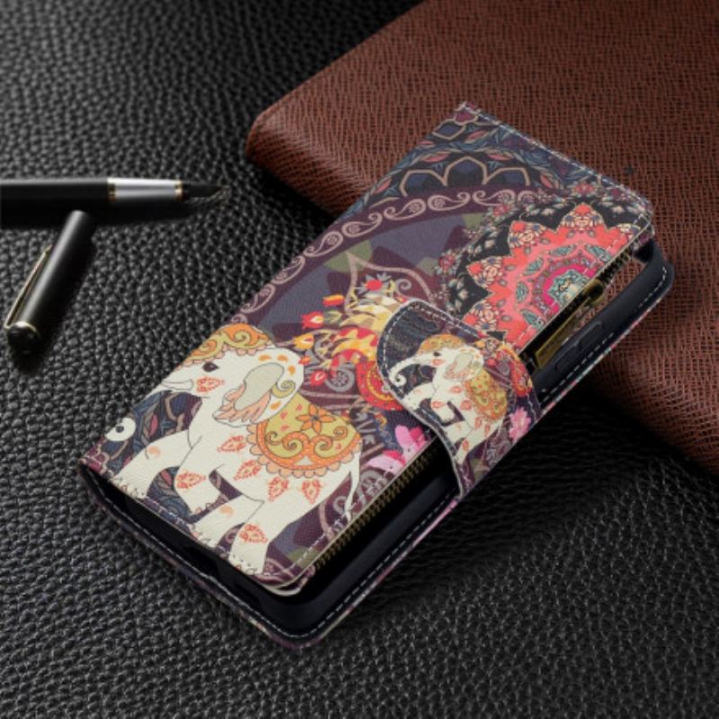 Housse Samsung Galaxy S21 Ultra 5G Poche Zippée Éléphant