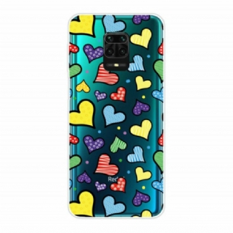 Coque Xiaomi Redmi Note 9S / Redmi Note 9 Pro Coeurs Multicolors