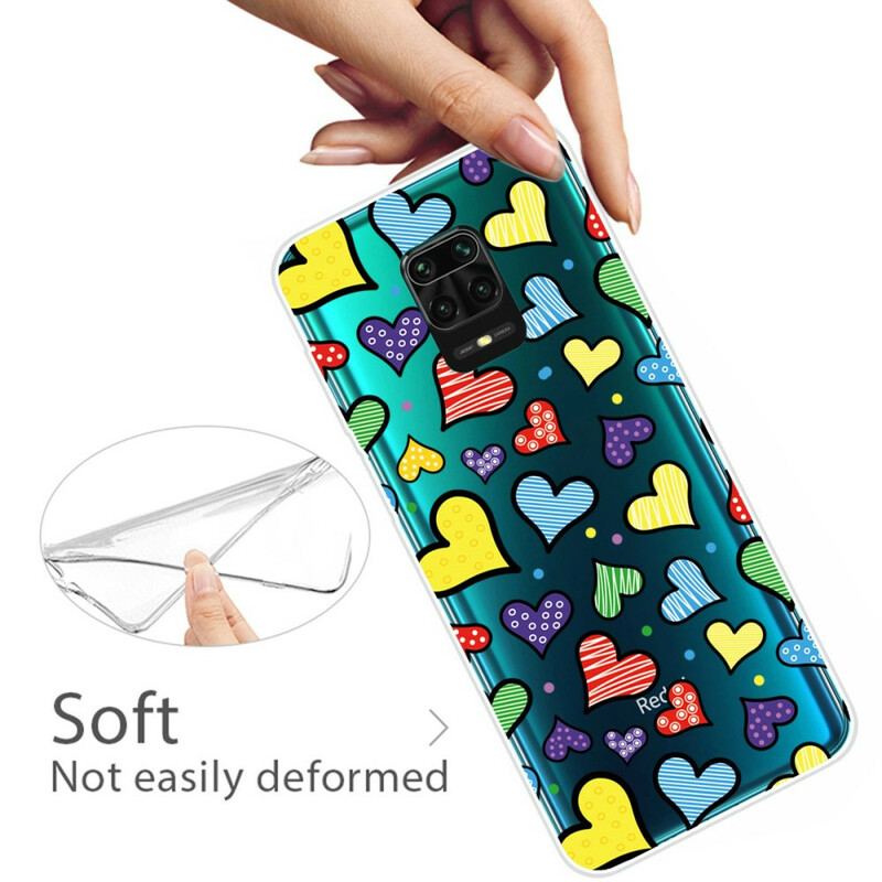 Coque Xiaomi Redmi Note 9S / Redmi Note 9 Pro Coeurs Multicolors
