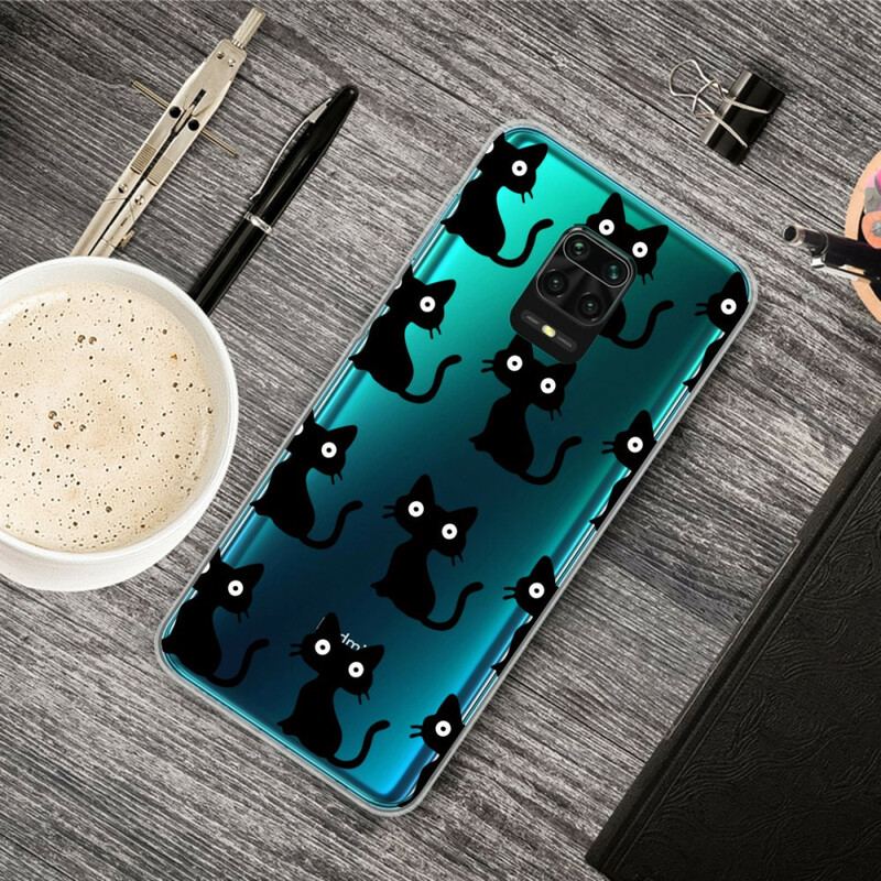 Coque Xiaomi Redmi Note 9S / Redmi Note 9 Pro Multiples Chats Noirs