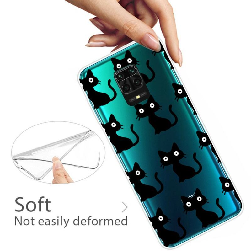 Coque Xiaomi Redmi Note 9S / Redmi Note 9 Pro Multiples Chats Noirs