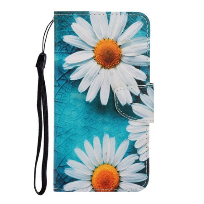 Housse Xiaomi Redmi Note 9 Pro Marguerites à Lanière