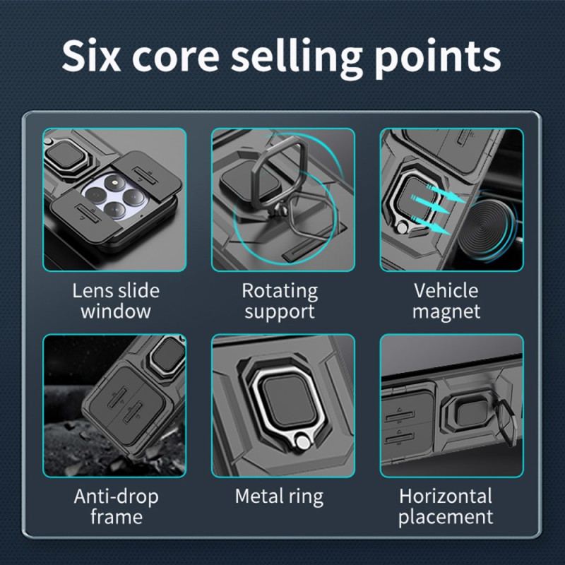 Coque Xiaomi Redmi Note 15 Pro 5G Ring Résistante avec Cache-Objectif