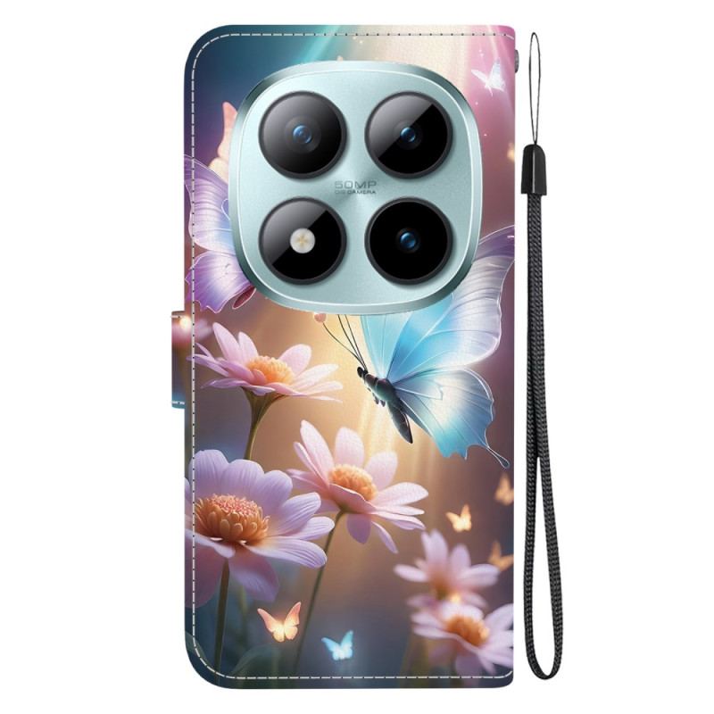 Housse Papillon Floral pour Xiaomi Redmi Note 15 Pro 5G Papillon Floral