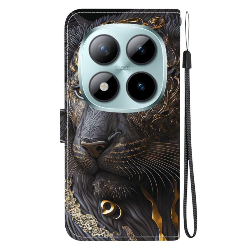 Housse Xiaomi Redmi Note 15 Pro 5G Lion Noir et Or