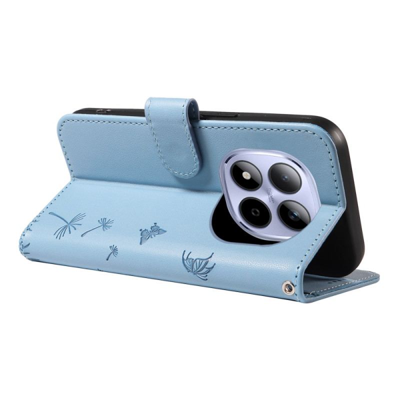 Housse Xiaomi Redmi Note 15 Pro 5G Motif Pissenlits à Lanière