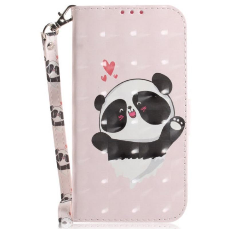Housse Xiaomi Redmi Note 15 Pro 5G Panda Love à Lanière