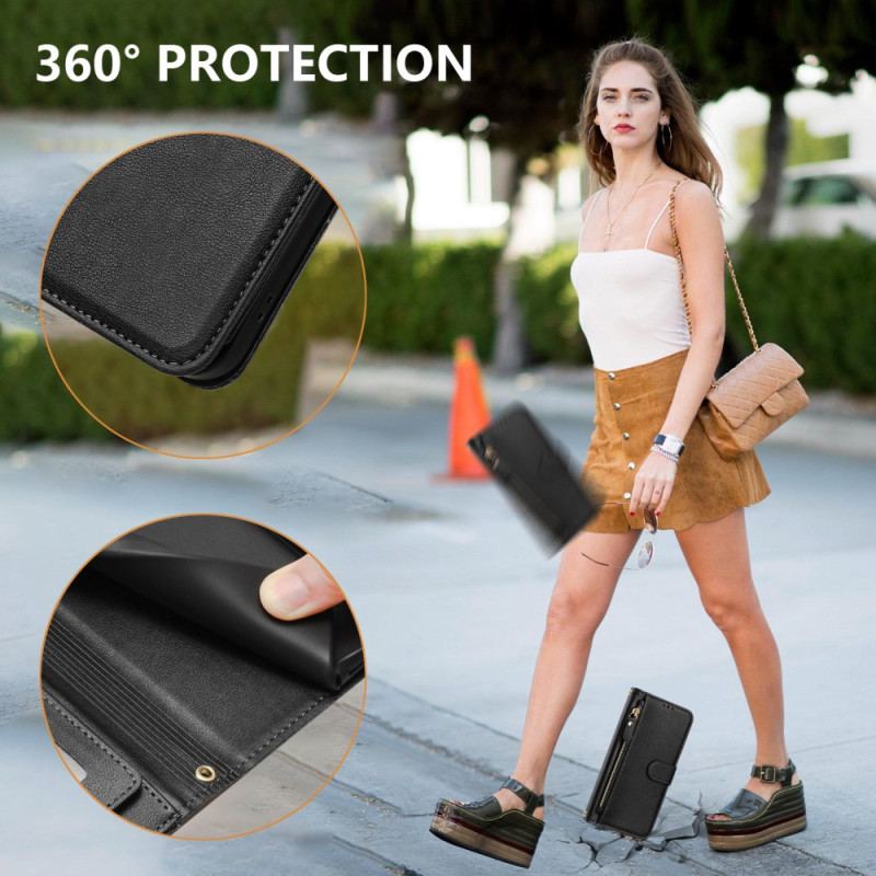 Housse Xiaomi Redmi Note 15 Pro 5G Poche Zippée et Multiples Porte-Cartes