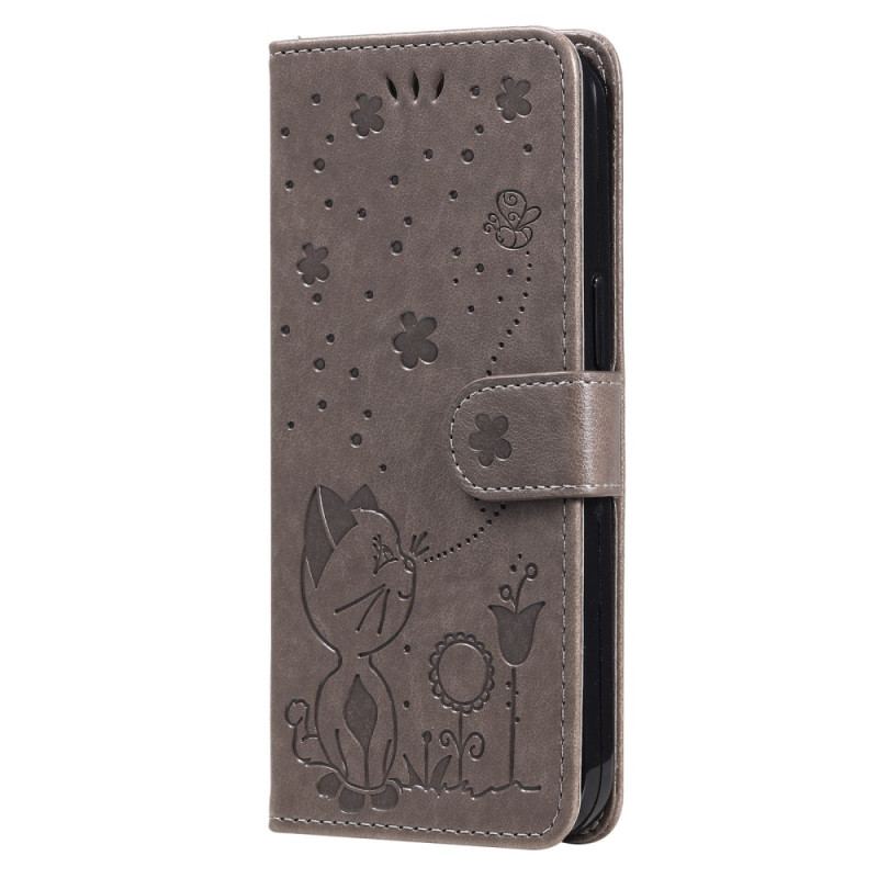 Housse Honor Magic 5 Lite Chat et Abeille à Lanière