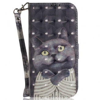 Housse Honor Magic 5 Lite Chat Original à Lanière