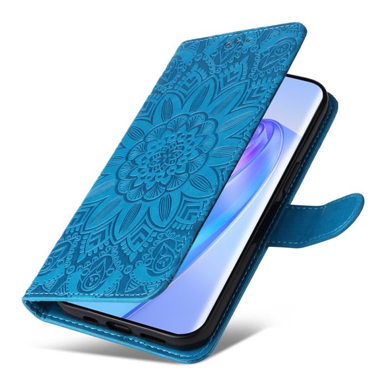 Housse Honor Magic 5 Lite Mandala Soleil avec Lanière
