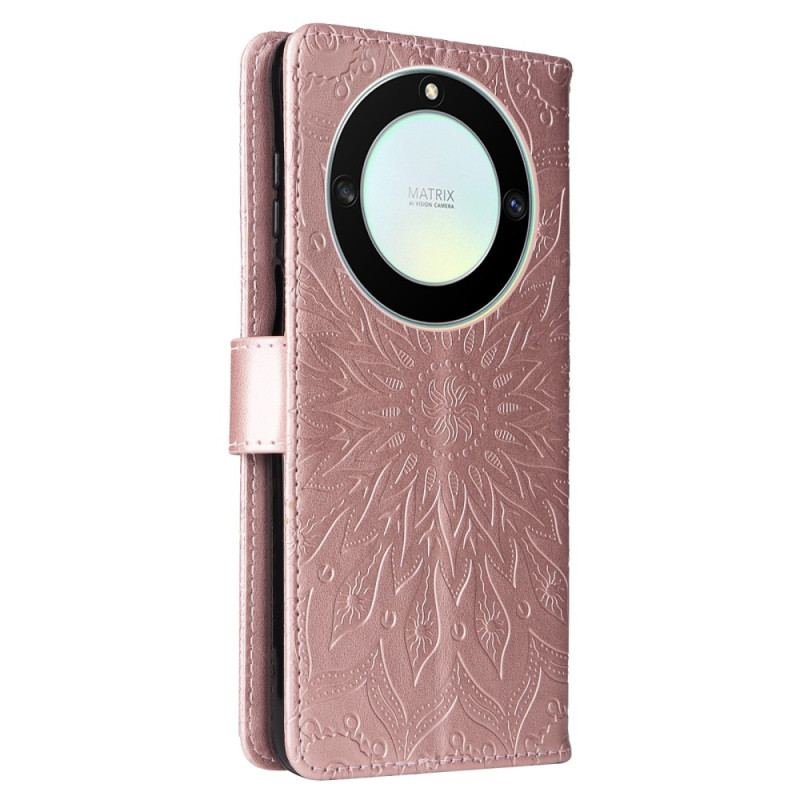 Housse Honor Magic 5 Lite Mandala Soleil avec Lanière