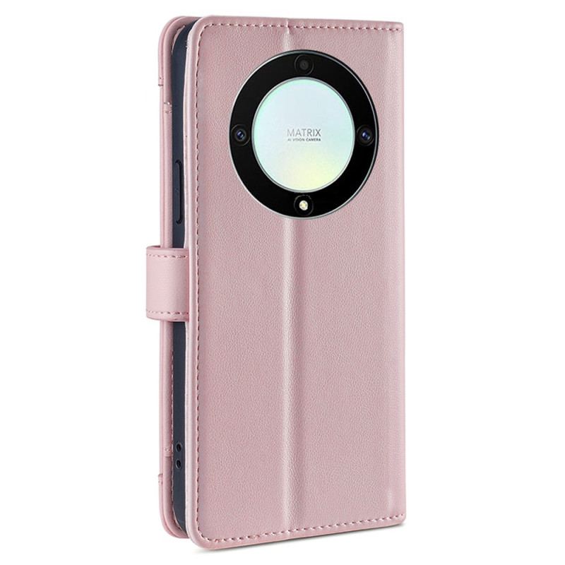 Housse Honor Magic 5 Lite Portefeuille avec Lanière et Bandoulière