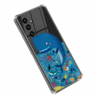 Coque Samsung Galaxy A14 5G / A14 Transparente Baleine Colorée