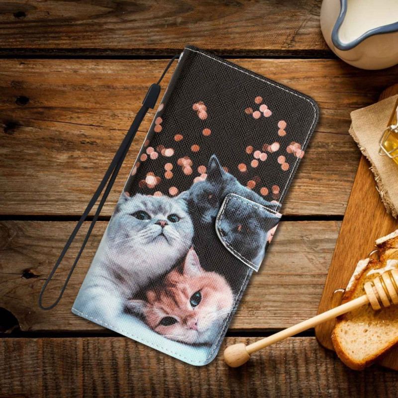 Housse Samsung Galaxy A14 5G / A14 Que des Chats à Lanière