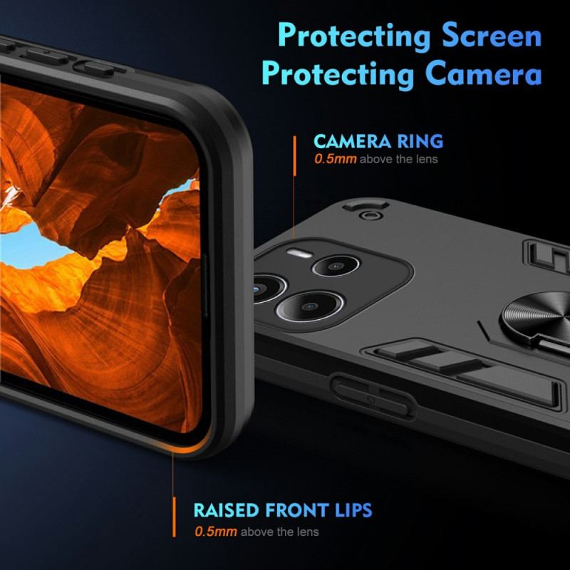 Coque Xiaomi Redmi Note 14 4G Hybride avec Anneau-Support