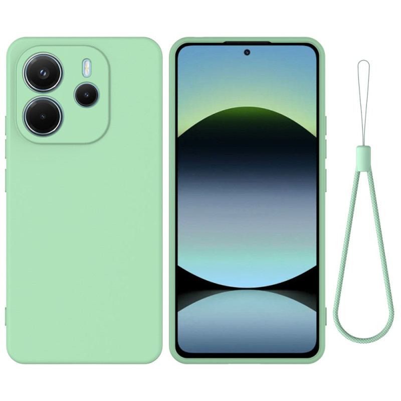 Coque Xiaomi Redmi Note 14 4G Silicone Liquide à Lanière
