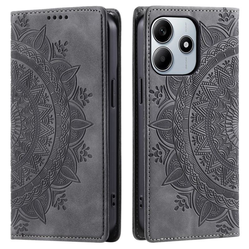 Flip Cover Xiaomi Redmi Note 14 4G Effet Daim Mandala