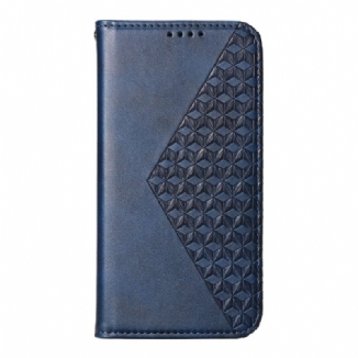 Flip Cover Xiaomi Redmi Note 14 4G Motif Losanges à Lanière