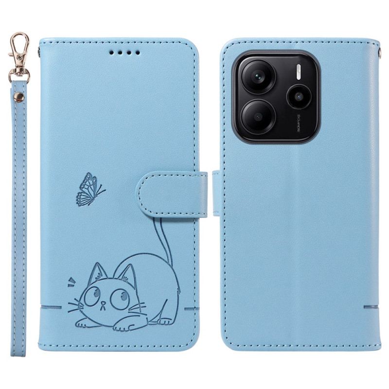 Housse Xiaomi Redmi Note 14 4G Chat Fun à Lanière