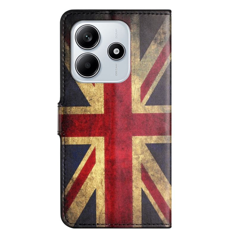 Housse Xiaomi Redmi Note 14 4G Drapeau Anglais Vintage