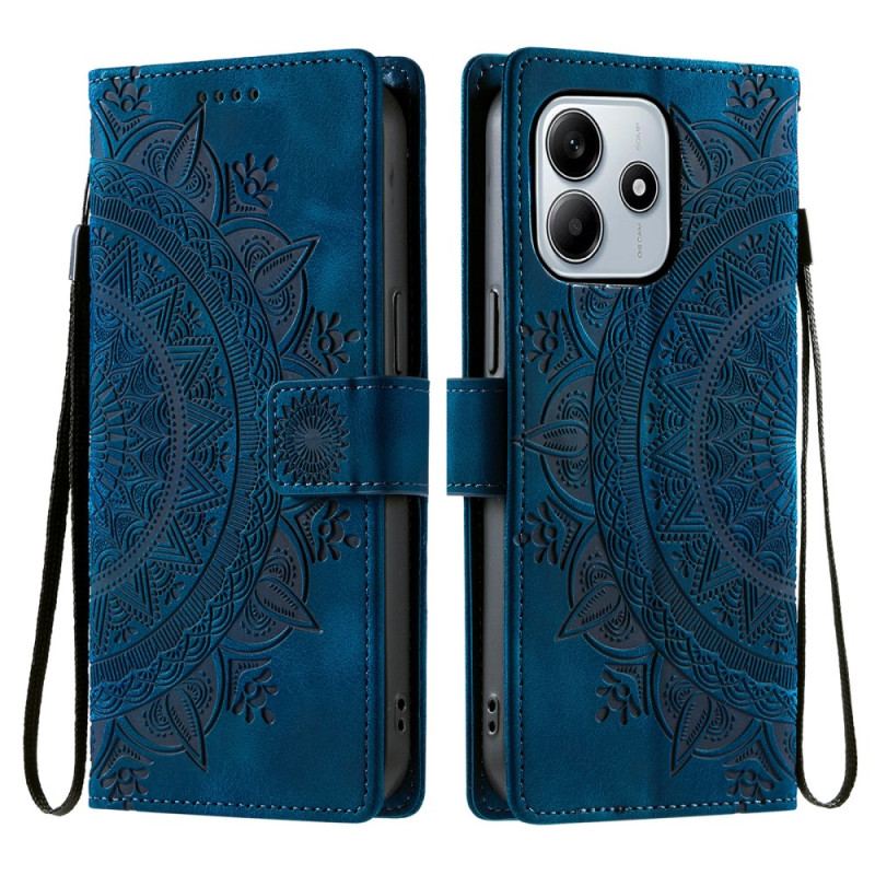 Housse Xiaomi Redmi Note 14 4G Effet Daim avec Lanière