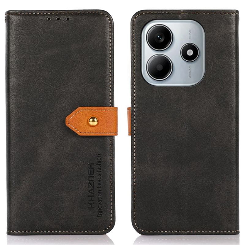 Housse Xiaomi Redmi Note 14 4G Fermoir Doré KHAZNEH